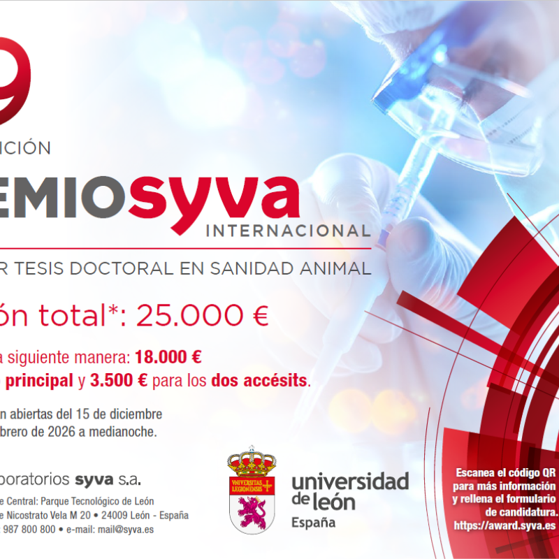 29ª edición del Premio Syva Internacional a la Mejor Tesis Doctoral en Sanidad Animal