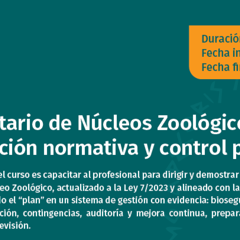 Plan sanitario de Núcleos Zoológicos II. Actualización normativa y control práctico